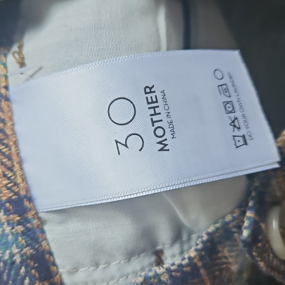 NWT Mother Denim Pleated Maven Prep Sneak Trousers In Delta Dawn Plaid size 30 - Picture 4 of 9